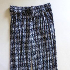 BEBOP BRAND WOMENS ELASTIC WAIST STRAIGHT LEG BLACK WHITE PANTS (USED) LARGE